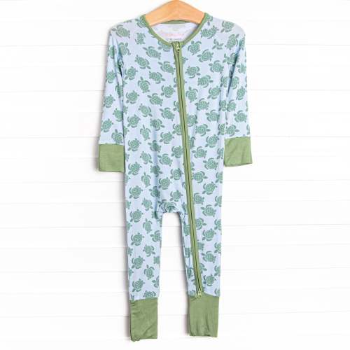 Slow Motion Shuffle Bamboo Zippy Pajama, Green – Stitchy Fish