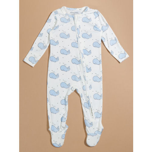 Bubbly Whale Footie in Blue | Tullabee