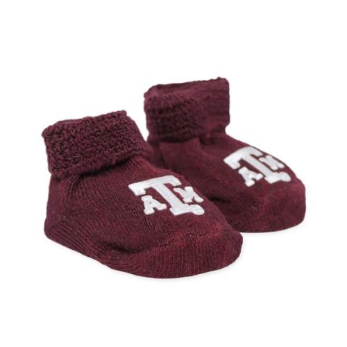 Texas A&M Applique Baby Booties Maroon | Aggieland Outfitters