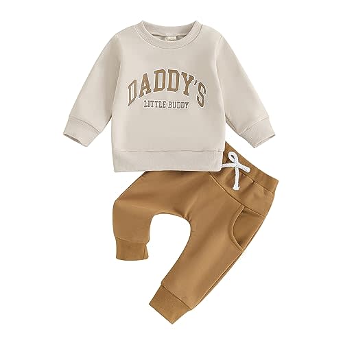 Kupretty Toddler Baby Boy Fall Winter Clothes Color Block Long Sleeve Sweatshirt Pullover Tops + Joggers Pants Outfit Set