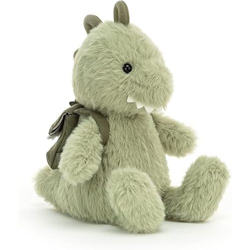 Jellycat Backpack Dino Stuffed Animal, 8.5 inches - Dinosaur Plush Toy - Classic Children's Gift