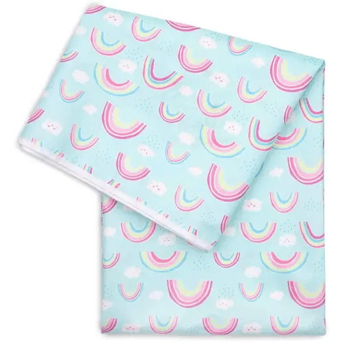 Bumkins Baby Splat Mat for Under High Chair, Rainbows Blue