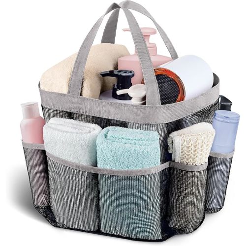 Attmu Mesh Shower Caddy Portable, Quick Dry Hanging Shower Tote Bag for College Dorm Room Essentials, Large Capacity Shower Caddy Dorm for Bathroom Gym Swimming