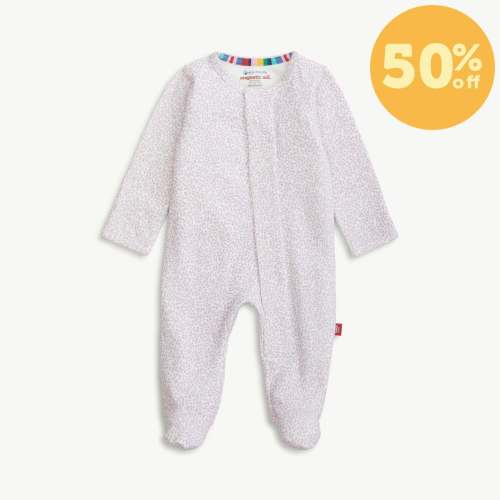 lilac foliage organic cotton magnetic parent favorite footie – Magnetic Me