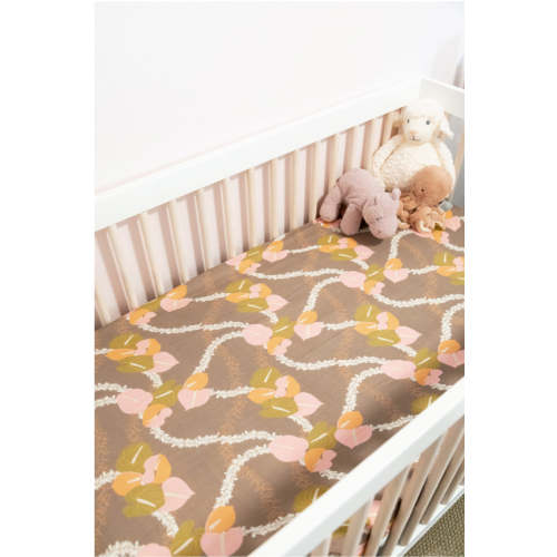 Baby Muslin Crib Sheet - Mocha Woven Lei
