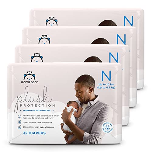 Brand - Mama Bear Plush Protection Diapers, Size 1, Assorted Print,  54 Count