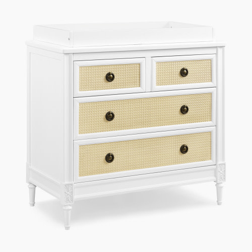 Delta Children Madeline 4 Drawer Dresser with Changing Top - Bianca White/Textured Almond