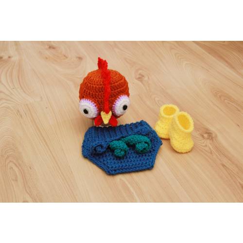 Hei Hei Inspired Outfit Crochet Baby Rusty Hat Rooster Costume Newborn Chicken Costume Baby Shower Gift Photo Prop MADE TO ORDER