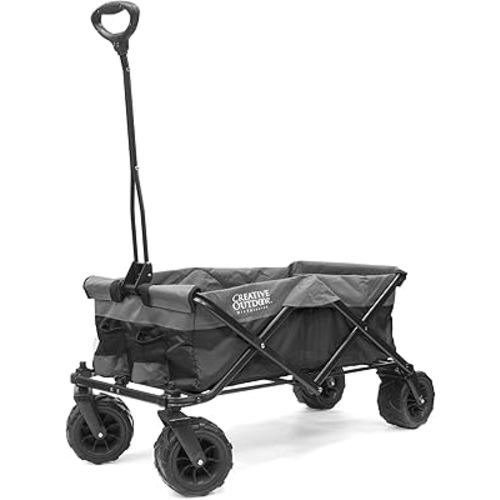 Creative Outdoor Push Pull Hauler Wagon for Kids, 200lbs Weight Capacity, All-Terrain Collapsible and Portable Folding Cart, Beach, Park, Garden, Camping & Tailgate