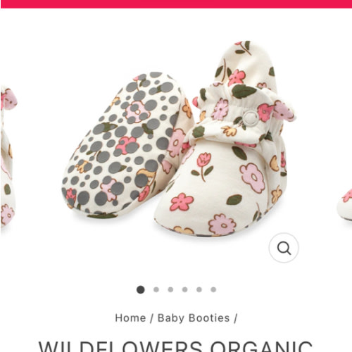 Wildflowers Organic Cotton Gripper Baby Bootie – Zutano