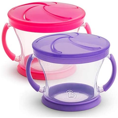 Munchkin Snack Catcher, 2 Pack, Pink/Purple