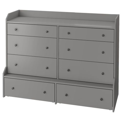 HAUGA 8-drawer dresser - gray 54 3/8x41 "
