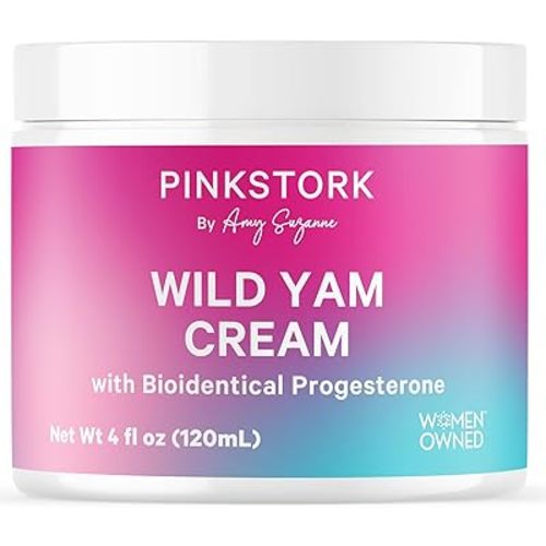 Pink Stork Wild Yam Cream - Bioidentical Progesterone Cream for Women - Support Hormone Balance for PMS, Fertility, Perimenopause - Natural Progesterone Supplement - Unscented, 4 oz