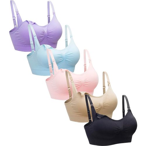 Medium | Suekaphin 5PACK Nursing Bra Wireless Bra Women's Sleeping Maternity Bra Breastfeeding Bra