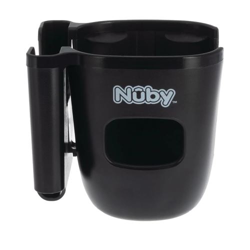 Nuby Cup & Phone Holder – 360° Rotating Clip, Securely Holds Baby Bottles, Cups & Water Bottles – Easy Access Hydration & Phone Storage for On-The-Go Convenience