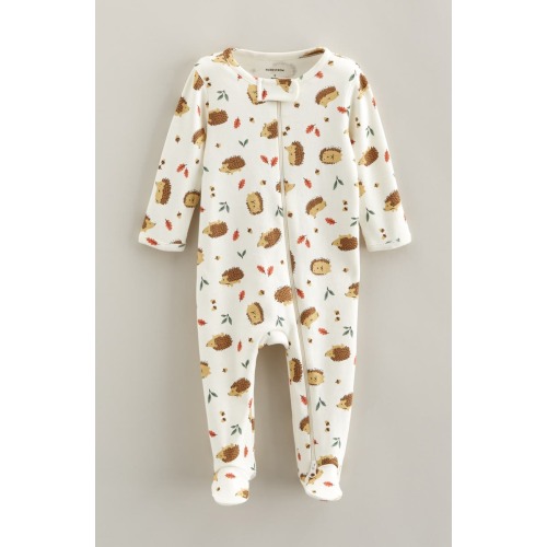 Print Zip Cotton Footie