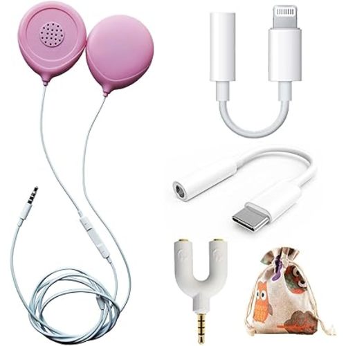 Pregnancy Headphones for Belly, Belly Headphones for Pregnant Women, Safely Play Music to Your Baby in the Womb, with Adapter Cable, Good Sound Quality, Easy to Operate, Pink
