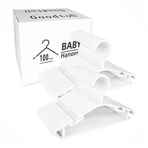 GoodtoU Kids Hangers - Baby & Toddler Nursery Hangers, White, 100 Pack