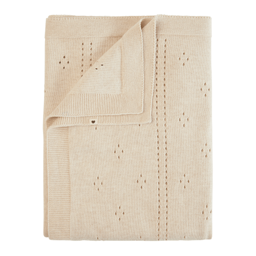 Knitted Blanket Pointelle - Ivory