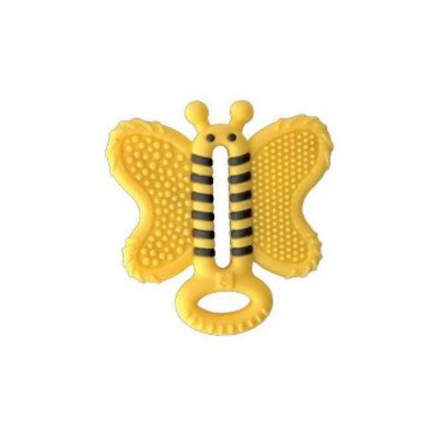 Malarkey Kids Tooth Brush Teether - Bee Brush: Sensory Development, BPA-Free, Silicone, Baby Teether