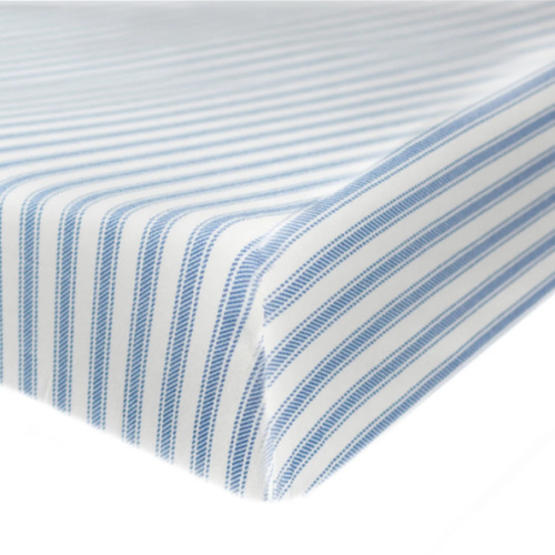 Organic Cotton Fitted Crib Sheet | Honest Baby Clothing - Blue Ticking Stripe