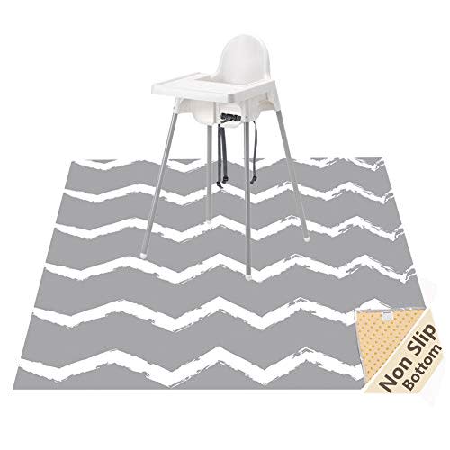 Large Splat Mat for Under High Chair/Arts/Crafts, WOMUMON Washable, Waterproof, Non Slip, Portable Floor Protector for Baby, Kids, Durable Spill, Splash Mat for Pet