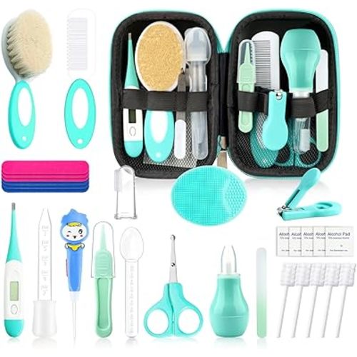 Baby Healthcare and Grooming Kit for Newborn Kids, 36PCS Upgraded Safety Baby Care Kit, Newborn Nursery Health Care Set, Baby Care Products (Green)