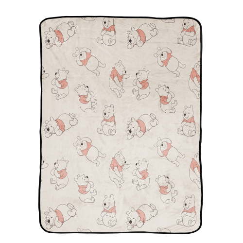 Winnie The Pooh Planted 46"x60" Plush Throw, 100% Microfiber, Kids Bedding