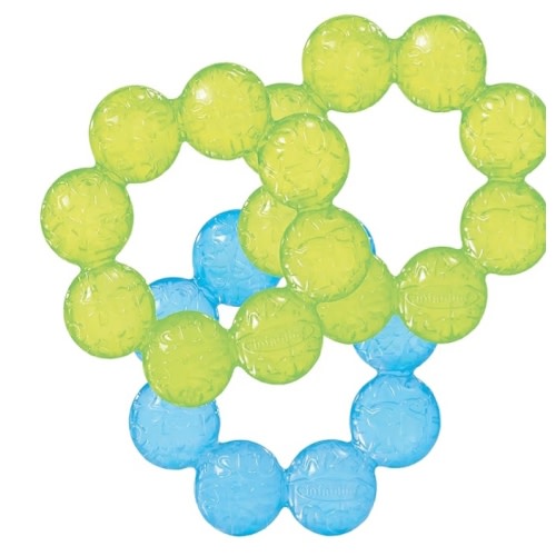 Infantino Water Teethers – Sensory Exploration, Teething, Cooling & Massaging Relief for Sore Gums, Lime & Blue, 3-Pack