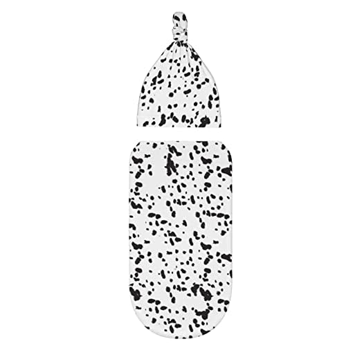 Dalmatian Dog Print Black Spot Newborn Swaddle Blanket With Hat Set Baby Stuff Receiving Blankets Soft Transition Sleep Sacks Gifts For Infant Boys Girls