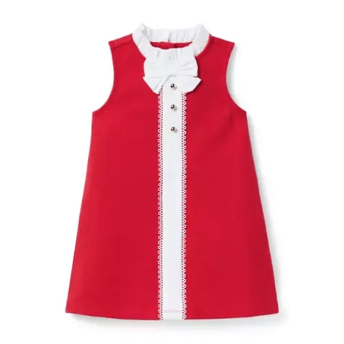 Girl Maraschino Red Lace Trim Ponte Dress by Janie and Jack