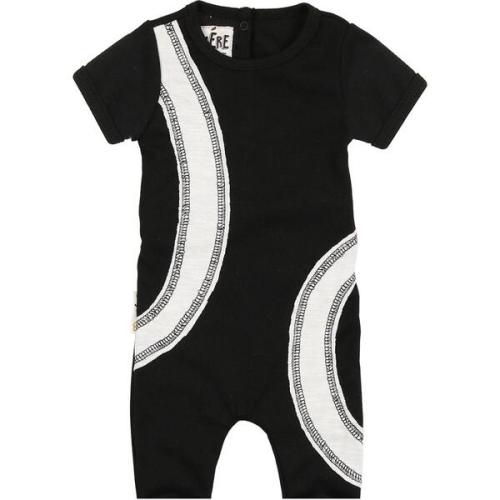 Arc Patch Romper, Black & White - Maniere | Maisonette