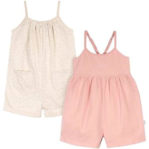Gerber Baby Girls' Toddler 2-Pack Sleeveless Romper Jumpsuit