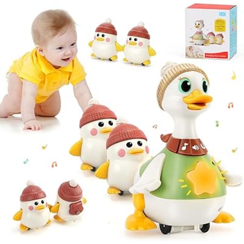 KETIEE Baby Toys Duck 6-12 Months: Infant Dancing Crawling Musical Toys 18+ Months, Tummy Time Light Up Learning Duck with Music & Lights, Baby Easter Basket Stuffers Gifts for 0-3-6 9-12-18-36 Months