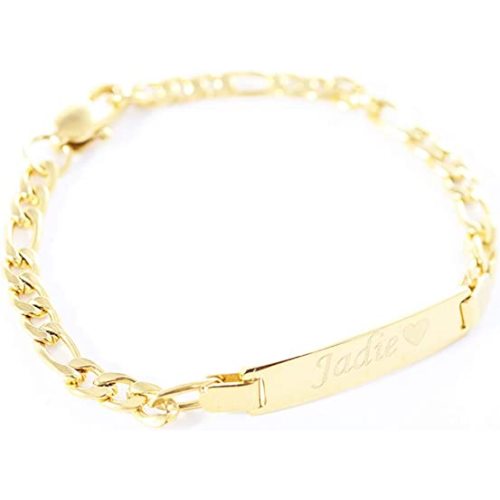 Tina&Co Personalized 14K Gold Plated Baby Name Bracelet Custom Bracelets for Kids Id Protection Bracelet Baptism for Girls