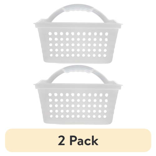 (2 pack) Mainstays Small Portable Shower Caddy Frost Plastic