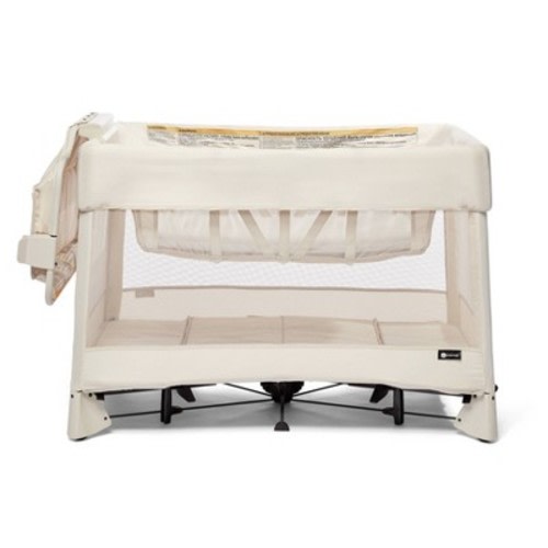 4moms Breeze Plus Playard Easy, One-Handed Setup with Removable Bassinet & Flip Changer - Birch