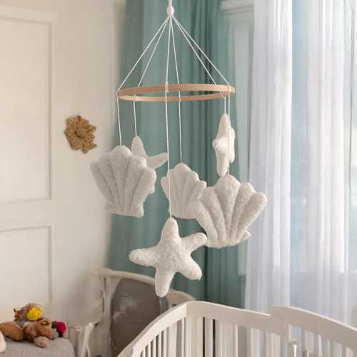 Seashell Nursery Mobile, Starfish mobile, Ocean Baby Mobile, Nursery Decor, ocean-themed baby mobile, Baby crib Mobile, sea themed nursery