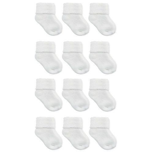 Carter's Child of Mine Baby Boys and Baby Girls Fold Cuff Socks, 12-Pack, Newborn-0/6 Months