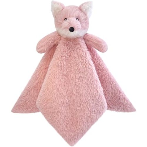 Baby Pink Fox Soft Stuffed Animal Security Blanket, Plush Fox Character Lovey Blanket, Baby Shower/Nursery Gift, Newborn Infant Toddler Snuggle Blankie for Girls Boys, 14 Inches