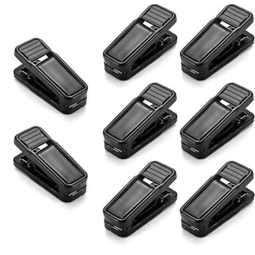 HOUSE DAY 20 Pack Pants Hanger Clips - Strong Pinch Grip Finger Clips for Clothes, Black Plastic Slim-line Clips Compatible with Velvet & Slim Hangers