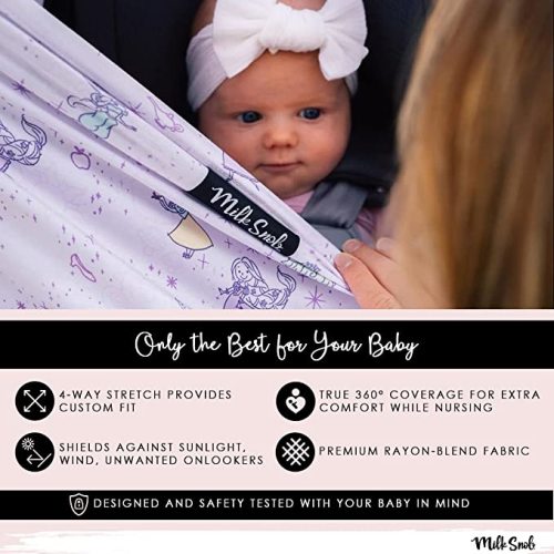 Milk Snob Original Disney 5-in-1 Cover, Minnie Mouse, Added Privacy for Breastfeeding, Baby Car Seat, Carrier, Stroller, High Chair, Shopping Cart, Lounger Canopy - Newborn Essentials, Nursing Top