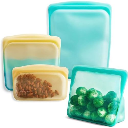 Stasher Reusable Silicone Storage Bag 4-pack