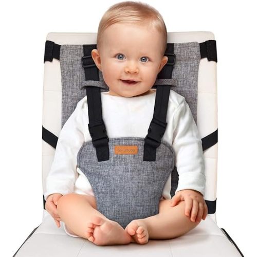 liuliuby Baby Travel Essential Harness Seat | Travel High Chair for Babies | Portable High Chair for Travel Baby Essentials | Baby Travel Gear, Baby Traveling Must Haves | Portable Highchair for Baby