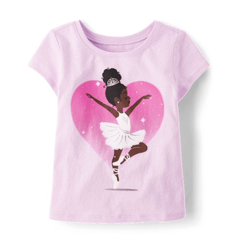 Baby And Toddler Girls Ballerina Graphic Tee - Purple