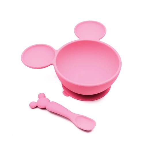 Disney Silicone Suction First Feeding Set, Baby Bowl and Spoon – Minnie Mouse | Bumkins Baby