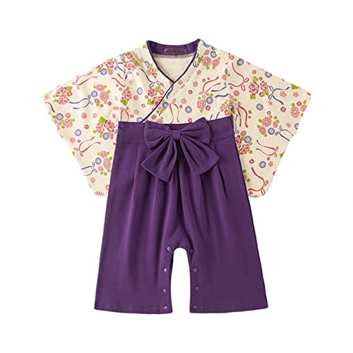 Newborn Infant Baby Girls Floral Spring Summer Long Sleeve Bow Tie Japanese Kimono 1 PC Little Sister Newborn