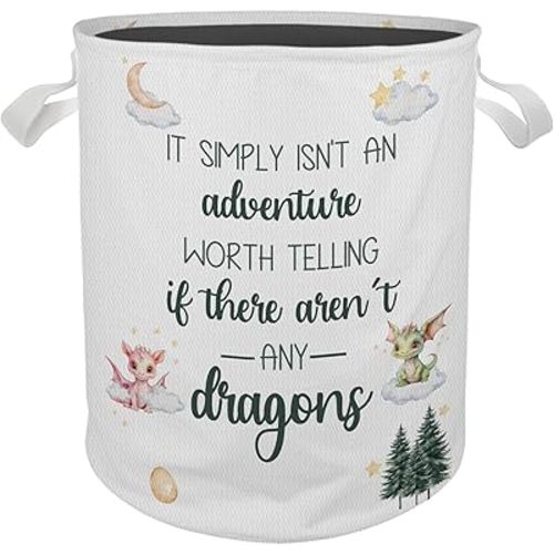 Kids Laundry Basket, Baby Boy Girl Laundry Basket, Dragon Nursery Laundry Basket Hamper Waterproof Collapsible Storage Bin Organizer for Kids Boys Girls Room Clothes Toys