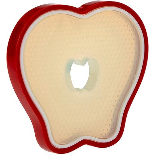 Nuby 100% Silicone Fruit Teether, Apple, 3M+