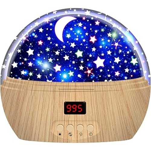 Star Projector Night Light for Kids, Baby Night Lights with Timer, High Brightness Starry Lamp for Baby Toddle Birthday Gifts for 3 to 12 Year Old Boys Girls(Wooden)